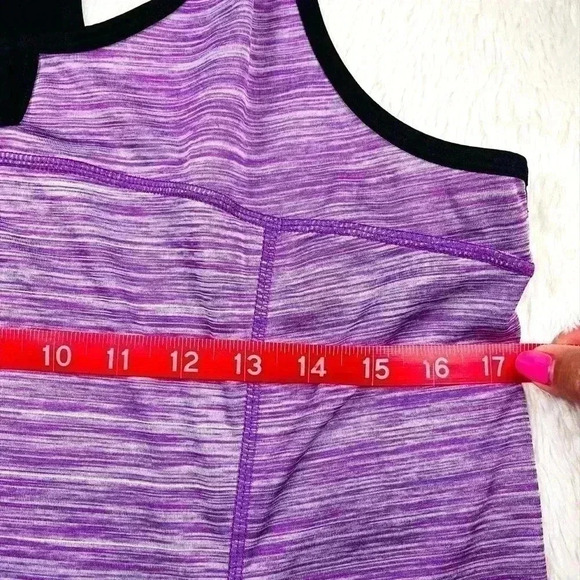 Reebok Pink/Black Heathered Scoop Small-V Razor Back Athletic Tank Top Size L - Picture 11 of 12